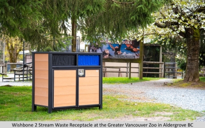 Wishbone 2 Stream Waste Receptacle at the Greater Vancouver Zoo in Aldergrove BC